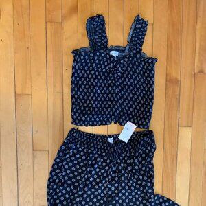 Kiwi And Punch Crop Top W/Pants Set. XL, Blue